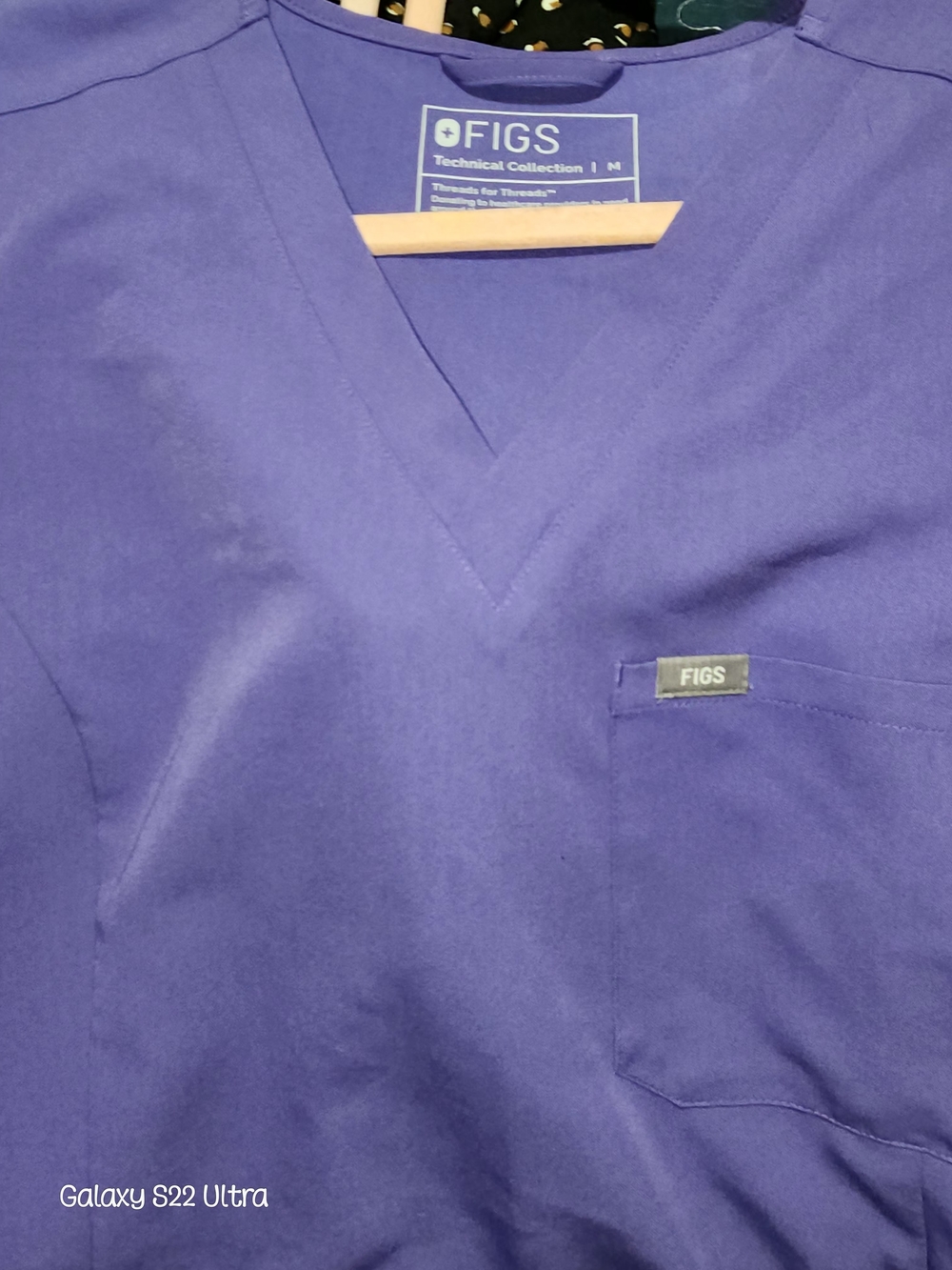 Figs Women's V-Neck Scrub Top in Lilac Purple and Bottom.